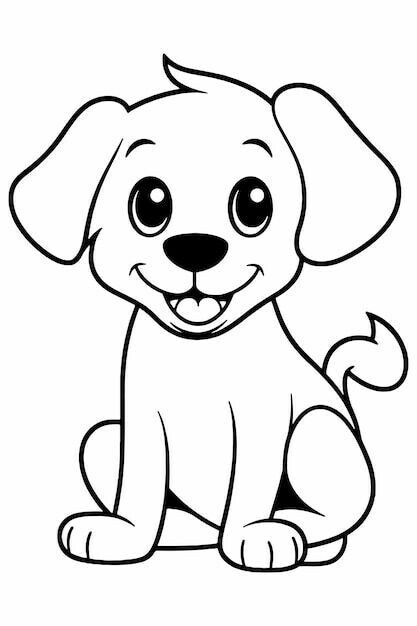 Simple Colouring Pages For Kids, Animal Faces Drawing, Dog For Coloring, Pig Cartoon Drawing, Animal Outline Drawing, Dog Drawing For Kids, Drawing Of Dog, Dogs Coloring Pages, Jungle Coloring Pages