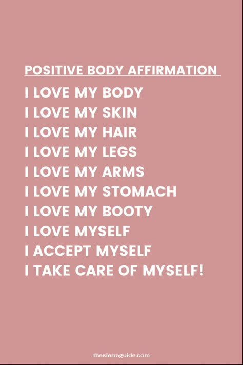 Practice this body positivity affirmation in front of the mirror or save it as a wallpaper. This affirmation for confidence is a simple way to start your day off right! Your Body Quotes, Love Your Body Quotes, Body Affirmations, Positive Quotes Love, Affirmations For Healing, Body Neutrality, I Love My Body, Body Quotes, Body Positive Quotes