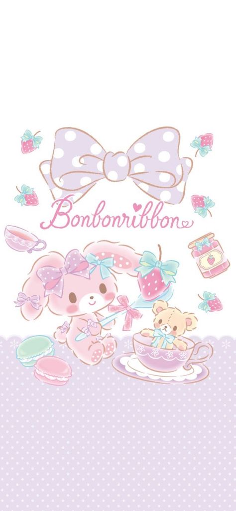 Bonbonribbon Wallpaper, Sugar Bunnies Wallpaper, Sanrio Core, Sketchbook Cover, Bunny Wallpaper, Phone Aesthetic, Sanrio Wallpaper, Character Wallpaper, Samsung Wallpaper