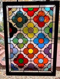 4 Seasons Stained Glass Patterns, 70s Stained Glass Window, Simple Stained Glass Projects, Gallery Glass Patterns, Easy Stained Glass Projects, Simple Stained Glass Patterns, Art Deco Stained Glass Window, Stained Glass Ideas, Leadlight Windows