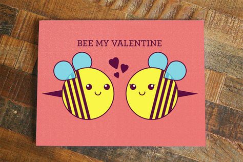 Bee My Valentine Valentine Boyfriend, Bee My Valentine, Cute Bees, Bee Valentine, Romantic Valentines Day, Girlfriend Card, Valentines Gift Bags, Fun Mail, Valentines Day Couple