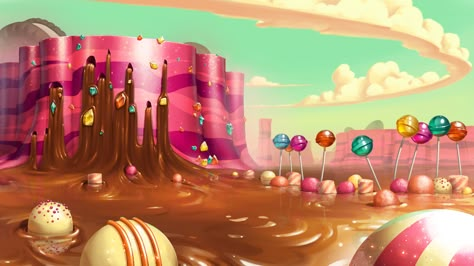 ArtStation - Concept Art for project "IF (imaginary friend)" Home Illustration House, Candy Landscape, Candy Kingdom, Illustration House, Candy World, Vanellope Von Schweetz, Home Illustration, Candy House, Imaginary Friends