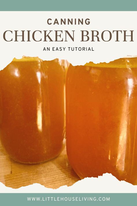 Want to make your chicken stock or chicken broth shelf stable? Today I'm sharing the very simple way that we have been canning chicken broth for years! Canned Chicken Broth, Canning Chicken Broth, Canning Tutorial, Simple Canning, Canning Chicken, Preparedness Ideas, Make Chicken Broth, Chicken Bone Broth, Homemade Bone Broth