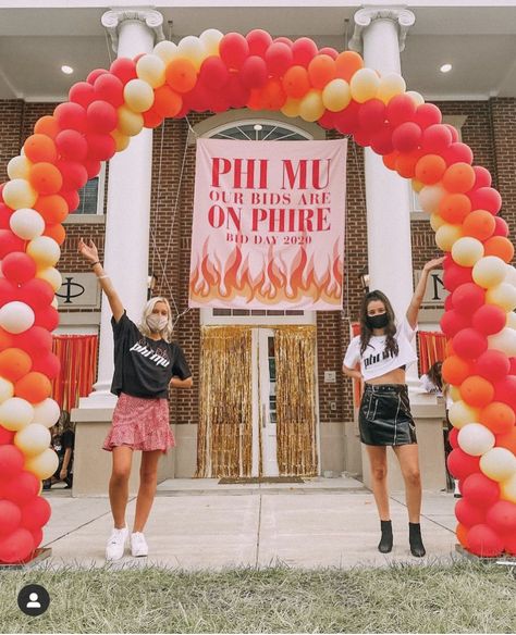 Coming In Hot Bid Day, Gphi Bid Day Themes, Phi Mu Bid Day Themes, Phi Mu Bid Day, Sorority Bid Day Themes, Sorority Work Week, Basketball Banners, Rush Themes, Recruitment Themes