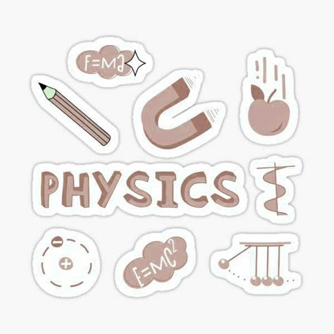 Physics Notebook Cover Ideas Aesthetic, Physics Stickers Aesthetic, Physics Stickers Printable, Physics Notebook Cover, Physics Notebook Cover Ideas, Notebook Cover Ideas Aesthetic, Physics Stickers, Diy Notebook Cover For School, Subject Stickers