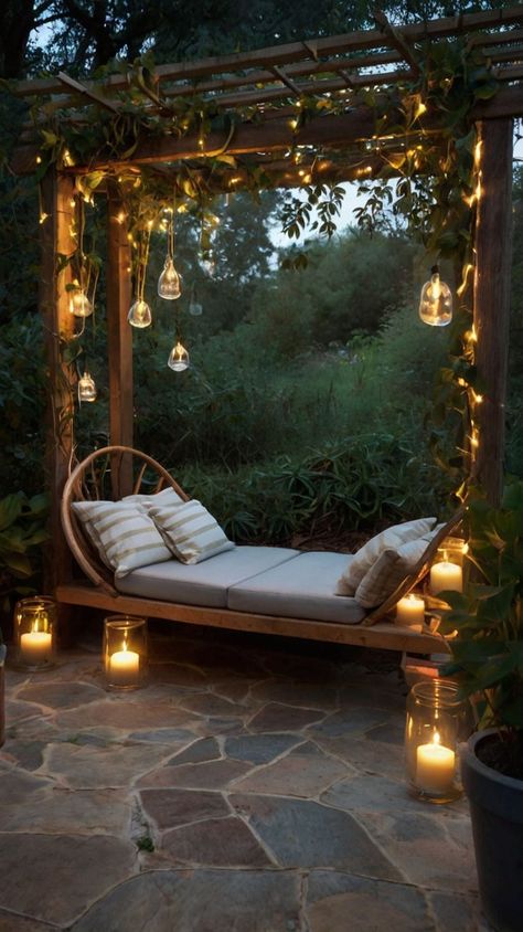 Take your reading outdoors with 18 cozy book nook ideas designed for patios, balconies, or garden spaces. Learn how to use weather-resistant furniture, soft cushions, and ambient lighting to create a tranquil reading haven under the sky. Perfect for sunny days or starry nights! Outside Reading Area, Balcony Reading Nook, Outdoor Reading Space, Garden Reading Nook, Small Reading Nook, Cozy Nook Ideas, Outdoor Nook, Reading Outdoors, Cozy Book Nook