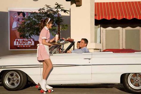 50s Drive In, Vintage Waitress, Car Hop, 60s Aesthetic, Americana Aesthetic, Printable Tickets, 50s Diner, Roller Disco, Outdoor Theater