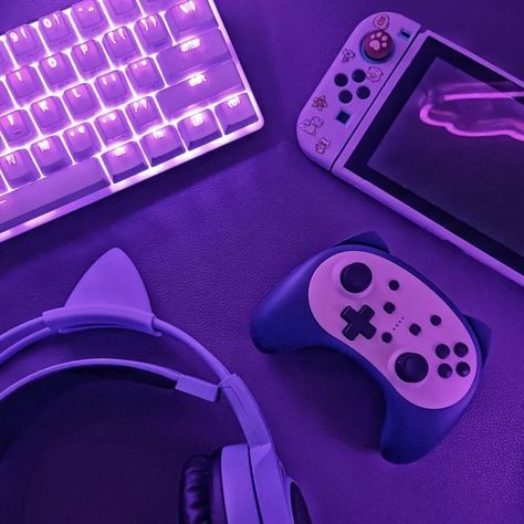 Purple Streamer Aesthetic, Gaming Aesthetic Purple, Gamer Art Aesthetic, Gamer Purple Aesthetic, Neon Gaming Aesthetic, Purple Gamer Aesthetic Wallpaper, Gaming Purple Aesthetic, Gaming Pfp Aesthetic, Purple Game Aesthetic