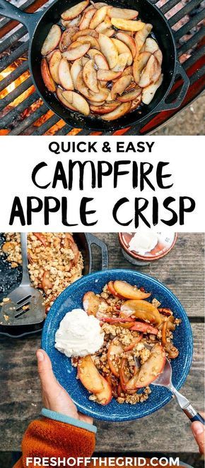 Campfire Apple Crisp, Vegan Camping Food, Camp Meals, Camping Food List, Best Camping Meals, Camping Desserts, Camping Dinners, Easy Camping Meals, Fall Camping