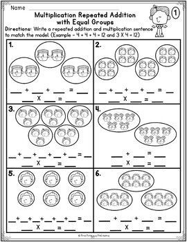 mathematics worksheets Multiplication As Repeated Addition, Math Multiplication Activities, Repeated Addition Worksheets, Repeated Addition Multiplication, Array Worksheets, Math Worksheets For Kids, Learn Multiplication, Multiplication Facts Worksheets, Teaching Worksheets