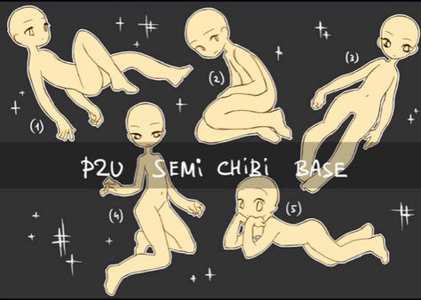 Chibi Pose Refrences, Semi Chibi Base, Semi Chibi, Chibi Base, Body Base Drawing, Chibi Drawings, Figure Drawing Reference, Art Base, Anime Drawings Tutorials