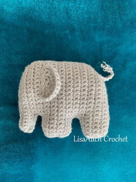 Crochet Pattern for a Flat Elephant Toy Pattern   My daughter is in love with elephants. Especially since recently watching the new rem... Elephant Soft Toy Pattern Free, Flat Elephant Crochet Pattern Free, Crochet Flat Animals Free Pattern, Crochet Small Toys, Elephant Crochet Pattern Free, Crochet Elephants, Easy Crochet Baby Hat, Bunting Ideas, Elephant Stuff