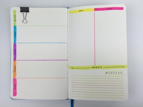 Bullet Journal Ideas: 26 Weekly Spread Layouts to Try Minimalist Bujo, Pens And Highlighters, Journaling Layout, Best Brush Pens, Tombow Brush Pen, Journal Weekly Spread, List Inspiration, Journal Set, Bullet Journal Weekly