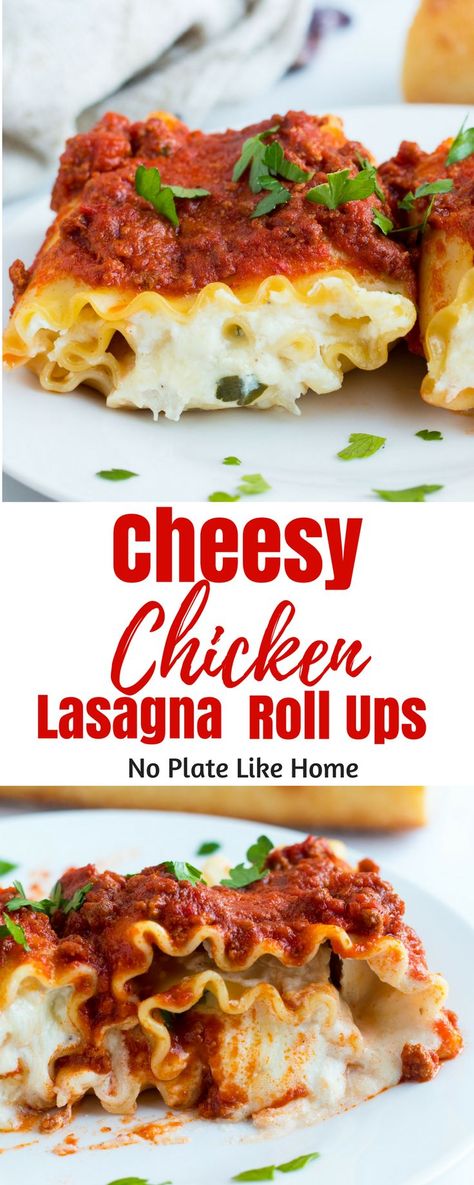 Cheesy Chicken Lasagna, Chicken Lasagna Roll Ups, Chicken Lasagna Rolls, Chicken Lasagna Recipe, Lasagna Roll Ups, Lasagna Casserole, Dinner Rotation, Lasagna Roll, Roll Ups Recipes