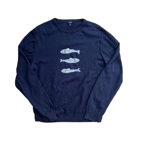 Sweater with 3 cute little fish  I can also make one... - Depop Fish Fashion, Sweaters Men, Message Me, Men Sweater, I Can, Fish, Canning, Quick Saves, Patchwork