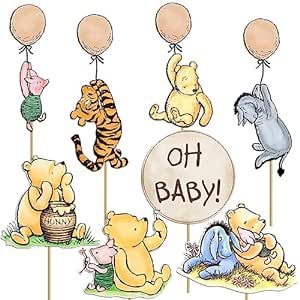 Winnie The Pooh Cutouts, Winnie The Pooh Baby Shower Centerpieces, Pooh Centerpieces, Centerpieces For Baby Shower, Pooh Bear Nursery, Pooh Decor, Kids Party Centerpieces, Baby Shower Winnie The Pooh, Winnie The Pooh Decor