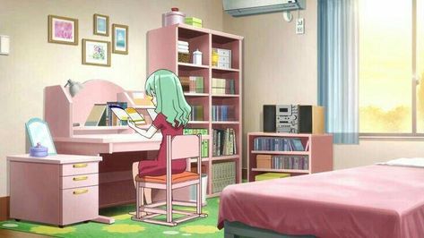 Bedrooms In Anime, Anime Room Ideas, Anime Rooms, Anime Bedroom Ideas, Room Anime, Anime Bedroom, Cute Living Room, Anime House, Drawing Room Decor