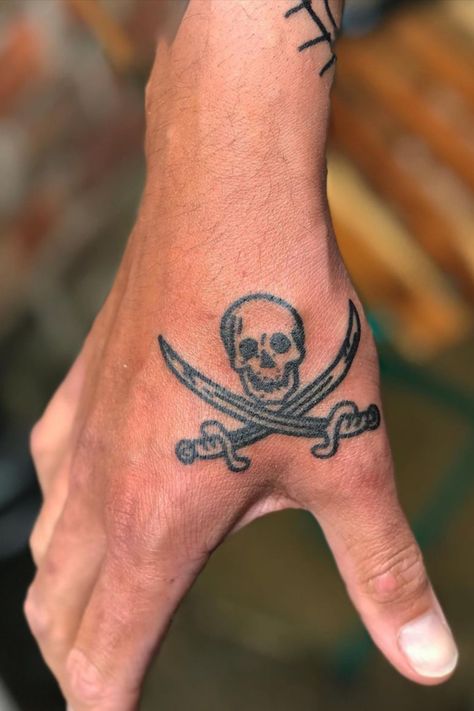 Spartan Traditional Tattoo, Skull And Swords Tattoo, Skull And Cross Swords Tattoo, Concrete Tattoo Ideas, Highwaymen Tattoo, Skeleton Gunslinger Tattoo, Pirate Tattoos Traditional, Tool Inspired Tattoo, Latino Tattoos Men Ideas