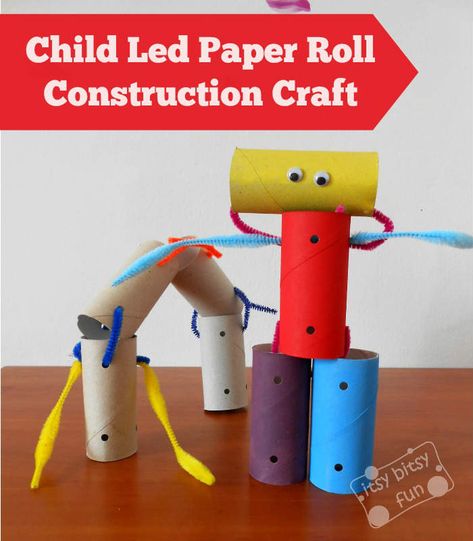 Rev up creativity with this fun, recycled construction kids’ craft, building projects with toilet paper rolls! Child Led Activities, Led Toilet, Scrap Sculpture, Fun Toilet, Construction Activity, Craft Activities For Toddlers, Roll Craft, Construction Theme, Construction Crafts