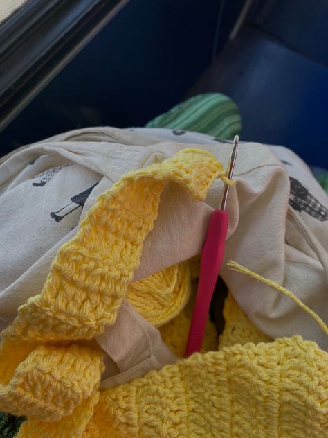 #crochet #yarn #yellow #crochetonbus #crochetingtop Yellow Yarn Aesthetic, Yellow Crochet Aesthetic, Tracy Aesthetic, Reader Aesthetic, Aesthetic Yellow, Yellow Crochet, Crochet Aesthetic, Crochet Inspiration, Diy Crochet Projects