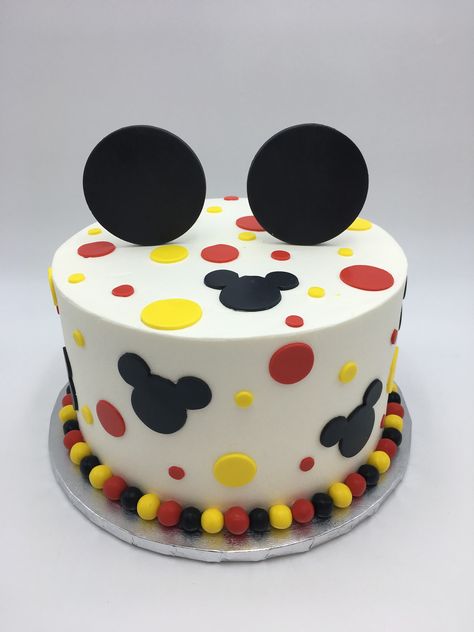 Mickey Mouse Fondant Cake, Mickey Mouse Cake Buttercream, Mickey Mouse 2nd Birthday Cake, Easy Mickey Mouse Cake, Simple Mickey Mouse Cake, Mickey Mouse Cake 1st Birthday, Mickie Mouse Cake, Mickey Mouse Birthday Cakes, Toodles Cake