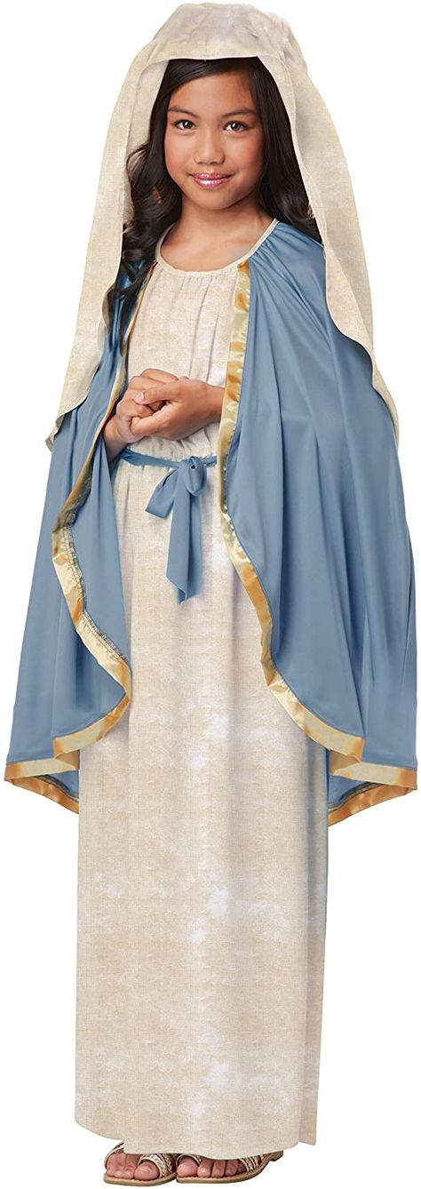 Mary And Joseph Costumes, Virgin Mary Costume, Joseph Costume, Mary Costume, Biblical Costumes, Nativity Costumes, Mary Dress, California Costumes, Blue Cape