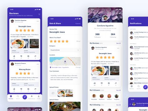 Hi guys,  Last month I worked on an application for rating and review. This is an app that lets you rate and review anything.  What do you think? Please let me know on the comment section!  -------... App Review Design, Review Ui, Application Ui Design, Ui Design Mobile, Review Post, Ui Ux 디자인, Apps Design, Only Photo, Mobile App Design Inspiration