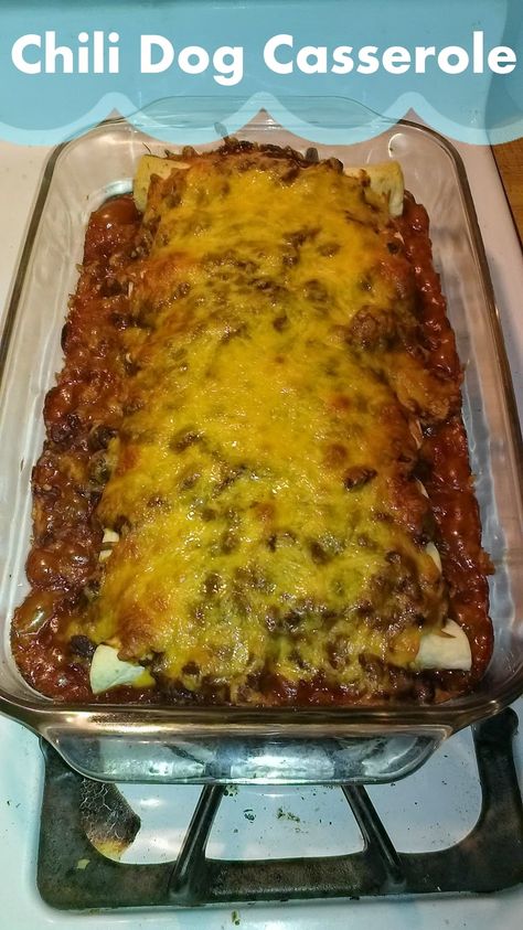 Hot Dog Casserole, Chili Dog Casserole, Chili Cheese Dog Casserole, Hormel Chili, Low Carb Meatloaf, Chili Dog, Chili Cheese Dogs, Hot Dog Chili, Cheese Dog