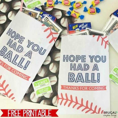 FREE Baseball Party Favor Printable Baseball Favor Tags Free Printable, Hope You Had A Ball Free Printable, End Of The Year Baseball Party, Take Me Out To The Ballgame Party, Phillies Baseball Party, Tball Coach, Baseball Favors, Baseball Party Favors, Printable Baseball