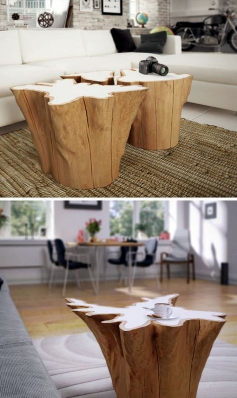 Stump Coffee Table Diy, Tree Stump Coffee Table, Stump Coffee Table, Coffee Tables Modern, Woodworking Projects Table, Handmade Stool, Tree Stump Table, Stump Table, Morgan Stanley