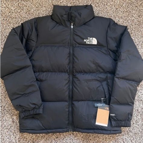 The North Face Black 700 Series Nuptse Puffer North Puffer Jacket, The North Face Black Jacket, Northface Coat Outfits, Black Down Outerwear For Hiking, The North Face Black Puffer Jacket For Winter, Black The North Face Puffer Jacket With Pockets, The Northface Puffer, Northface Puffer Coat, North Face Coats