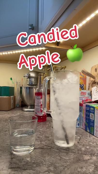 Candy Apple Water Recipe, Water Recipes With Flavor Packets Only, Apple Water, Flavored Water Recipes, Water Recipes, Candy Apple, Flavored Water, Candy Apples, The Creator