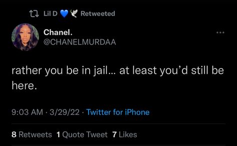 Jail Tweets, Free My Man From Jail Tweets, Lowkey Quotes, Jail Quote, Facebook Quotes, Crazy Love, Real Quotes, Fact Quotes, Dear Diary