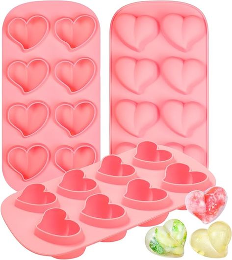 Amazon.com: Webake Ice Cube Trays Silicone Set of 3 Reusable Silicone Ice Cube Molds Heart Shaped Ice Maker for Whiskey Drinks and Cocktails: Home & Kitchen Ice Cube Trays Shapes, Heart Ice Cube Tray, Pop Cubes, Silicone Ice Cube Tray, Whiskey Drinks, Valentine Chocolate, Ice Cube Molds, Whiskey Cocktails, Chocolate Ice