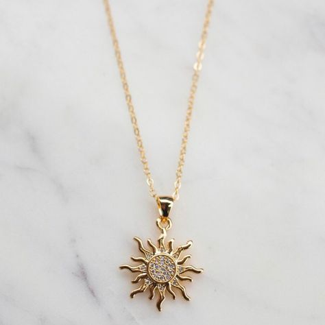 Amanda | Sugar Fairy Jewelry on Instagram: “Happy December 26th also my birthday! 🥰😍Use the code BDAY20 for 20% off your purchase today only! #birthdaysale #sunnecklace…” Tangled Hoco, Gold Sun Necklace, Sun Celestial, Necklace Sun, Sunshine Necklace, Paperclip Necklace, Celestial Sun, Fairy Jewelry, Gold Vermeil Jewelry