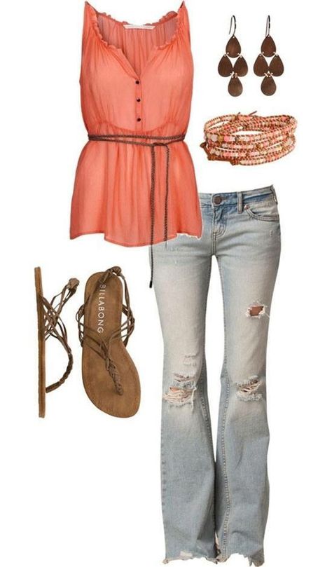 Love this top, the sandals, and the jewelry. Urban Chic, Mode Inspiration, Outfit Casual, Spring Summer Outfits, Look Chic, Look Fashion, Passion For Fashion, Casual Chic, Farmer