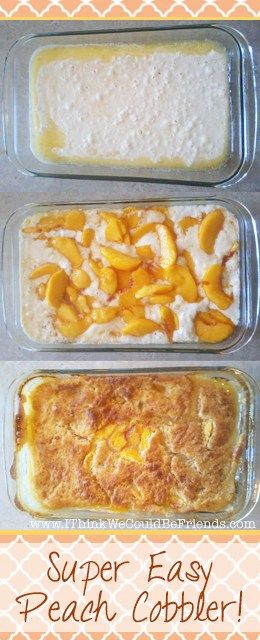 Super Easy Peach Cobbler Recipe, Peach Desserts Easy, Fresh Peach Cobbler, Cobbler Recipes Easy, Cobbler Easy, Easy Peach Cobbler Recipe, Easy Peach Cobbler, Peach Dessert, Peach Dessert Recipes