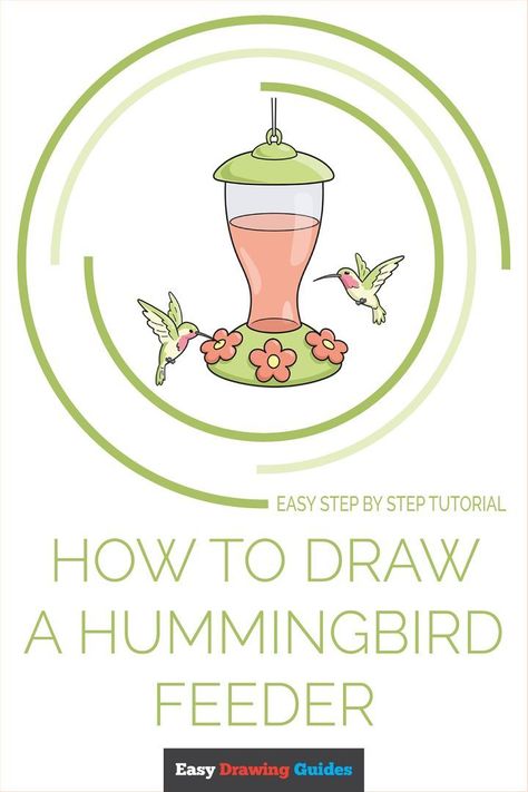 Learn to draw a Hummingbird Feeder. This step-by-step tutorial makes it easy. Kids and beginners alike can now draw a great Hummingbird Feeder. Draw Hummingbird, Draw A Hummingbird, Draw Nature, Drawing Guides, Flower Drawing Tutorials, Easy Drawing Tutorial, Hummingbird Art, Hummingbird Feeder, Drawing Tutorials For Kids