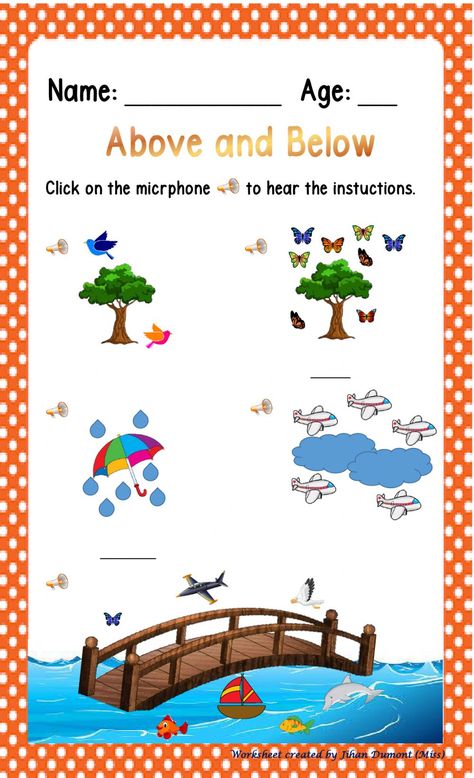 Above And Below Worksheets, Rote Counting, Ab Patterns, Worksheets Kindergarten, Teen Numbers, Worksheets For Kindergarten, Educational Worksheets, Cognitive Development, Online Activities