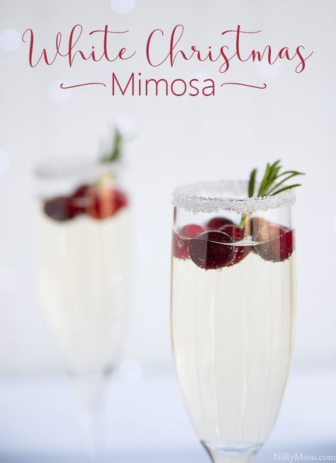 If you are looking for a festive brunch cocktail to kick off Christmas day, this White Christmas Mimosa might just do the trick. Xmas Brunch, Spicy Candy, White Cranberry Juice, Mimosa Recipe, Christmas Mimosa, Christmas Entertaining, Party 2023, Hosting Christmas, Holiday Brunch