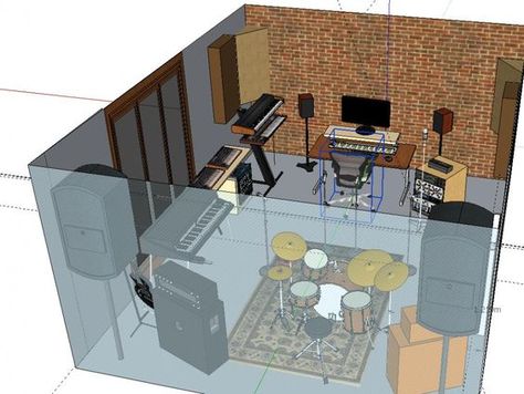 rehearsal studio - Google Search Home Studio Music Ideas, Music Studio Ideas, Music Room Design, Home Recording Studio Setup, Recording Studio Setup, Rehearsal Studios, Drum Room, Home Studio Ideas, Home Music Rooms