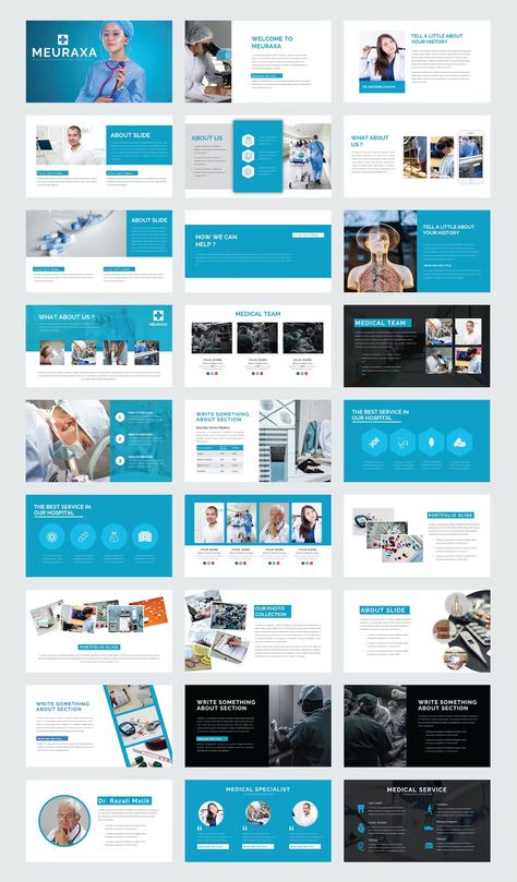 Hospital Keynote Template. 40+ Total Slides. Business Creative Ideas, Presentation Template Design, Company Profile Presentation, Presentation Slides Design, Business Ppt, Slides Design, Corporate Presentation, Powerpoint Presentation Design, Magazine Layout Design