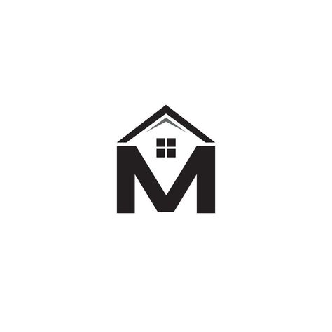 Letter M and House logo or icon design M T Logo Design, M Construction Logo, Home Logo Design Creative, M House Logo, House Logo Design Ideas, Home Decor Logo Ideas, Home Decor Logo, Ali Cobrin, House Logo Icon