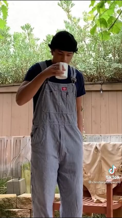 Dickies Overalls Outfit, Men Overalls Outfits, Striped Overalls Outfits, Mens Overalls Outfits, Overalls Outfit Men, Overalls Men Fashion, Men In Overalls, Utah Outfits, Dickies Overalls