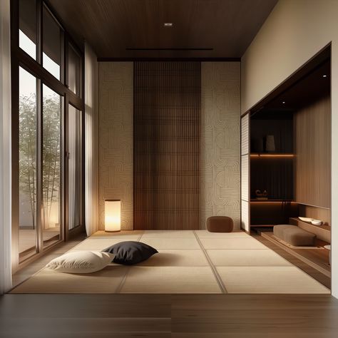 A fusion of Japanese and Scandinavian aesthetics, Japandi style embraces minimalism and functionality, characterised by clean lines, natural materials, and a neutral colour palette. The spaces are designed to evoke a sense of tranquility and simplicity, with an emphasis on light, space, and natural elements. Furniture pieces are low-profile and crafted from wood, while decor elements include organic textures and soft fabrics, creating a harmonious and serene environment that promotes relaxati... Japandi Style Home, Japandi Aesthetic, Japandi House, Japandi Home Decor, Neutral Interior Design, Modern Japandi, Japandi Interior Design, Japandi Home, Serene Environment