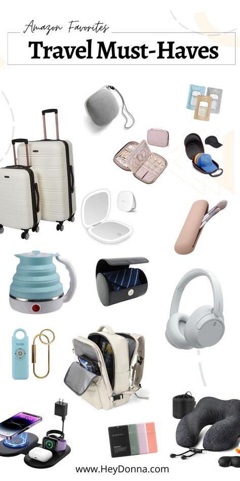 Travel essentials for flying Travel Gadgets For Women, Essential Aesthetic, Must Have Travel Accessories, Safe Trip, Unique Travel Gifts, Gift Ideas For Everyone, Packing Luggage, Personalized Makeup Bags, Amazon Travel