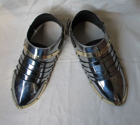 Medieval Suit, Warrior Shoes, Armor Boots, Medieval Knight Armor, Steel Armor, Armour Medieval, Combat Shoes, Armor Shoes, Shoes Amazon