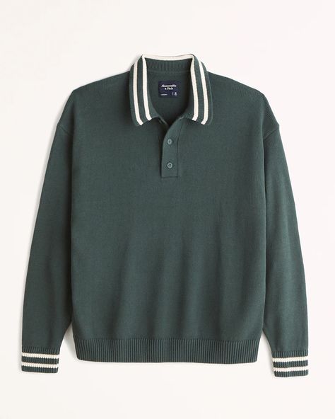 Men's Long-Sleeve Rugby Sweater Polo | Men's Tops | Abercrombie.com Rugby Sweater, Sweater Polo, American Clothing, Men's Tops, Cute Fits, American Apparel, Abercrombie Fitch, Rugby, Mens Long Sleeve