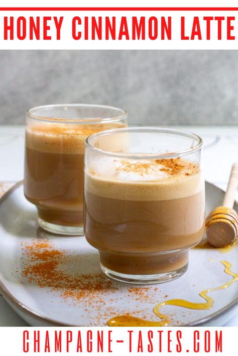 Milk Honey Cinnamon Drink, Honey Cinnamon Drink, Honey Vanilla Latte, Honey Cinnamon Latte, Orange Simple Syrup, Cinnamon Latte, Cinnamon Drink, Honey Simple Syrup, Espresso Recipes