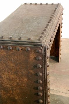 Rivets on Pinterest | Steel, Industrial and Industrial Interior Design Mirror Industrial, Pallet Tv, Industrial Console, Living Room Industrial, Tv Consoles, Steampunk Furniture, Media Consoles, Lp Storage, Industrial Mirrors